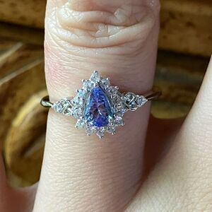 Natural Tanzanite Sterling Silver Ring Size 6